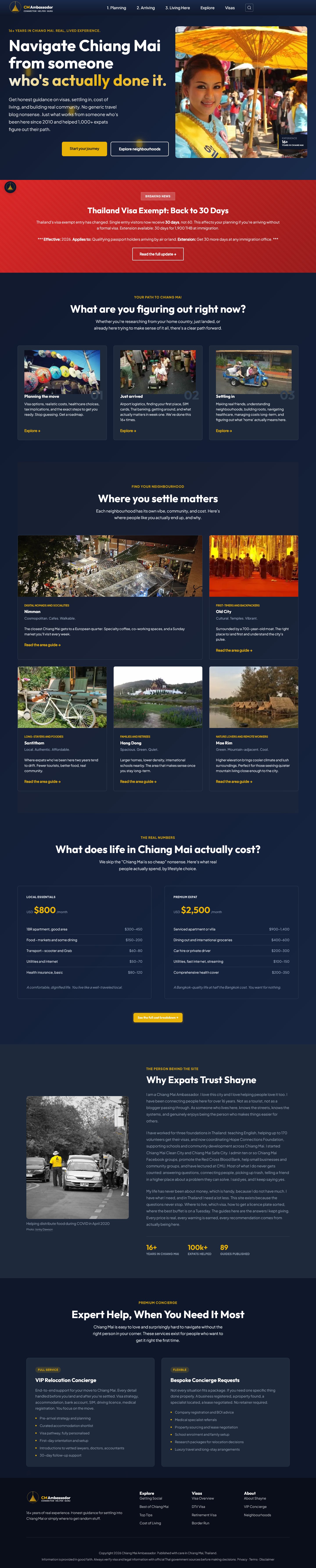 Chiang Mai Ambassador — full website from hero to footer